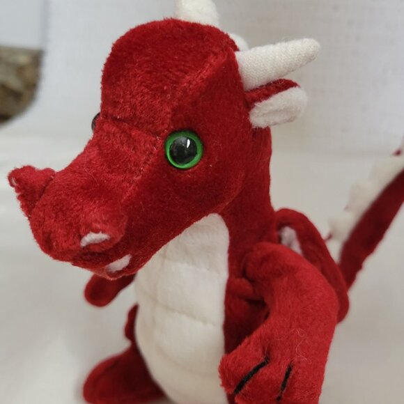 Plush Dragon Red White K-12 Mascots 2001 stuffed animal toy dinosaur - Picture 2 of 10